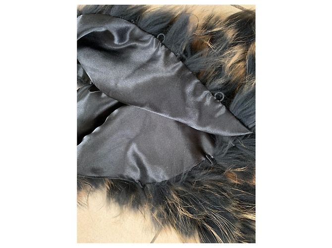 Chaleco de piel de mapache Liu.Jo Marrón Negro M Castaño - vista 3
