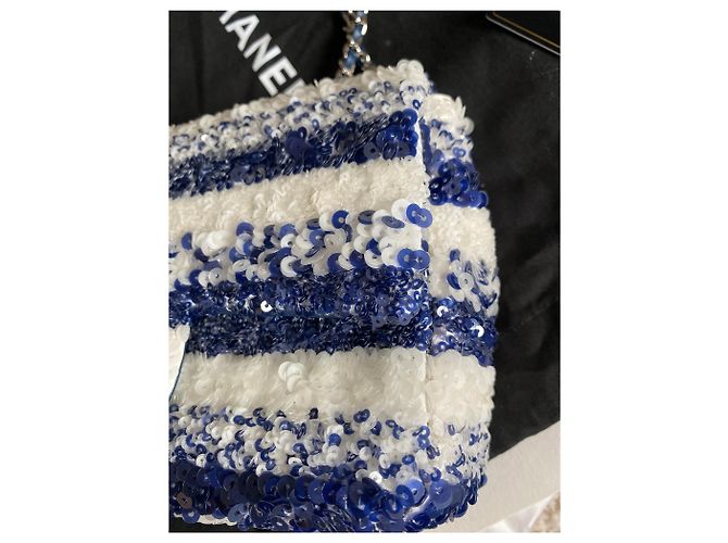 Borsa Chanel Parade Edizione Speciale con Paillettes Bianche Bianco - vista 4