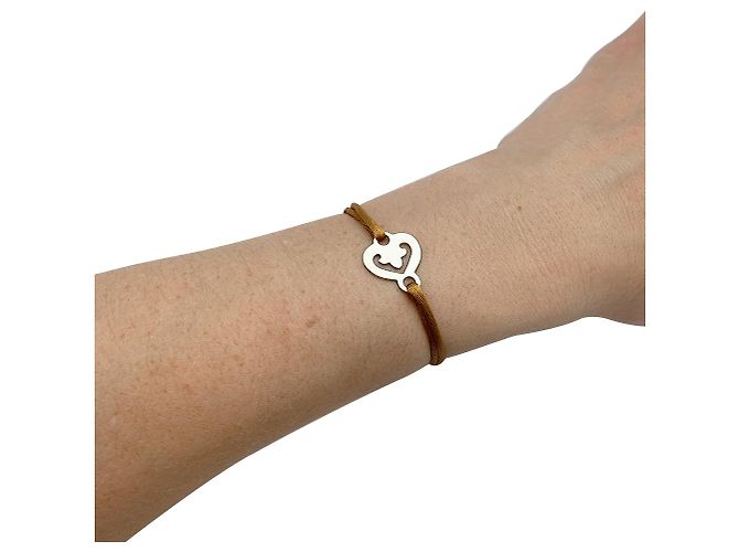 O.J. Perrin Bracciale O.J.Perrin, "Heart Legends", oro bianco su cordino. - vista 5