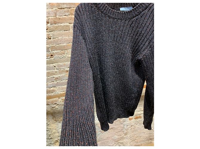 Jersey Prada de lana negro rosa bronce - vista 4