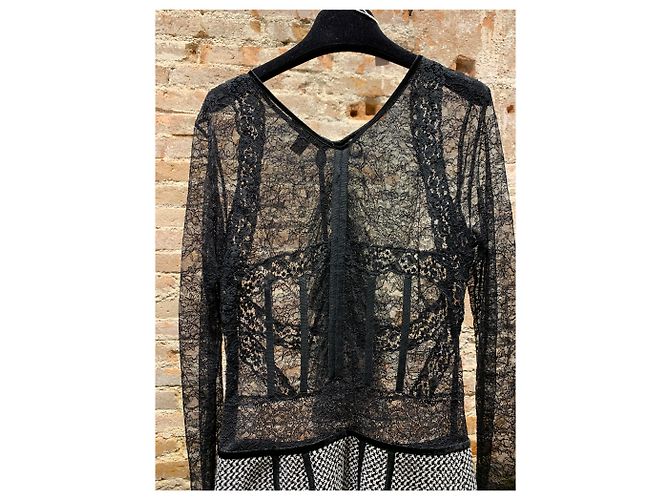 Louis Vuitton Midi Kleid schwarz weiß grau Baumwolle Wolle - Ansicht 8