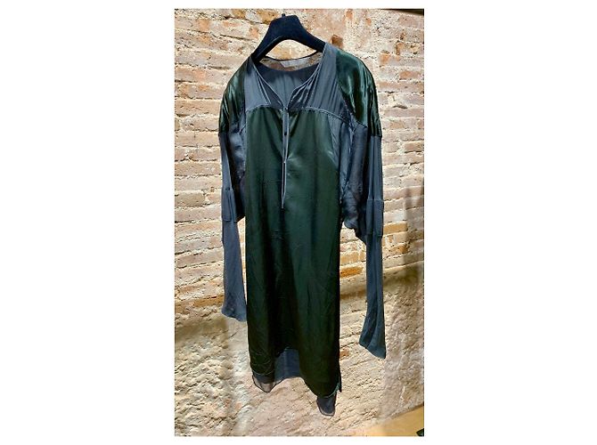 Reed Krakoff Leichtes Kleid mit langen Ärmeln Schwarz Dunkelgrün - Ansicht 2