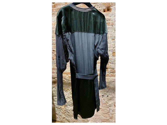 Reed Krakoff Leichtes Kleid mit langen Ärmeln Schwarz Dunkelgrün - Ansicht 3