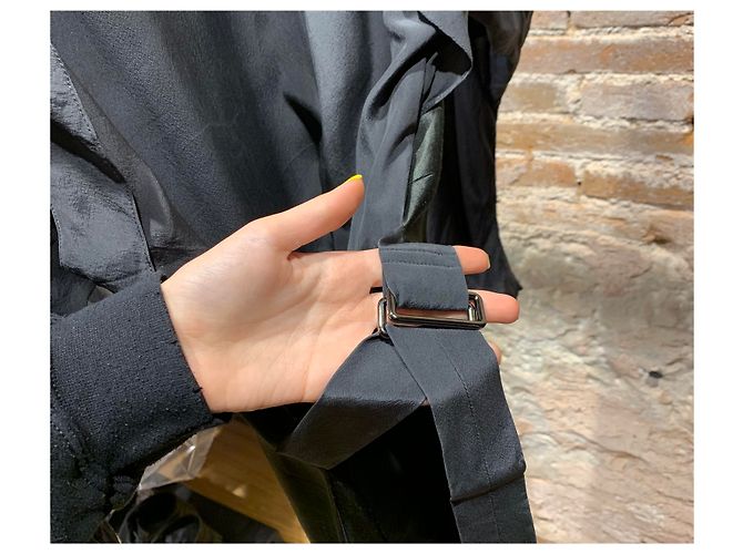 Reed Krakoff Leichtes Kleid mit langen Ärmeln Schwarz Dunkelgrün - Ansicht 6