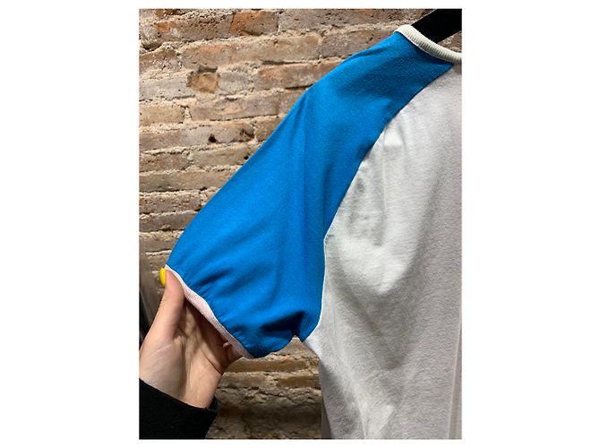 T-shirt carina vintage Chanel Bianco Blu Multicolore - vista 5