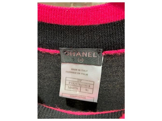 Chanel Vintage Kleid ohne Ärmel Schwarz Pink - Ansicht 3