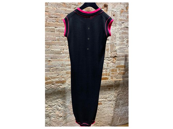 Chanel Vintage Kleid ohne Ärmel Schwarz Pink - Ansicht 6
