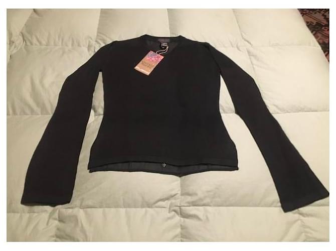 Autre Marque Custo Barcelona Kaschmir und Seide Pullover Schwarz - Ansicht 2