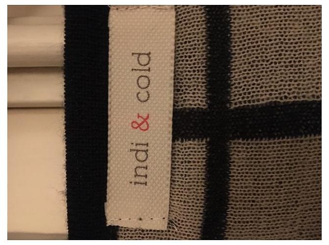 Autre Marque Indi & Cold Lange Strickjacke Blau Kariert Wolle - Ansicht 4