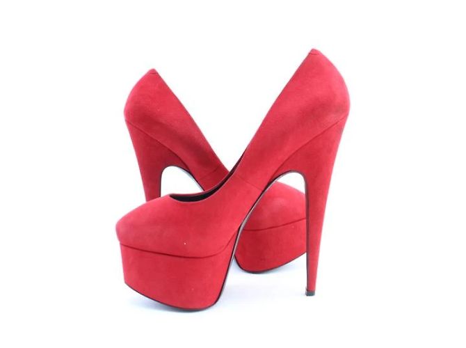 Vero Cuoio Rote Wildleder-Plattform - Ansicht 9