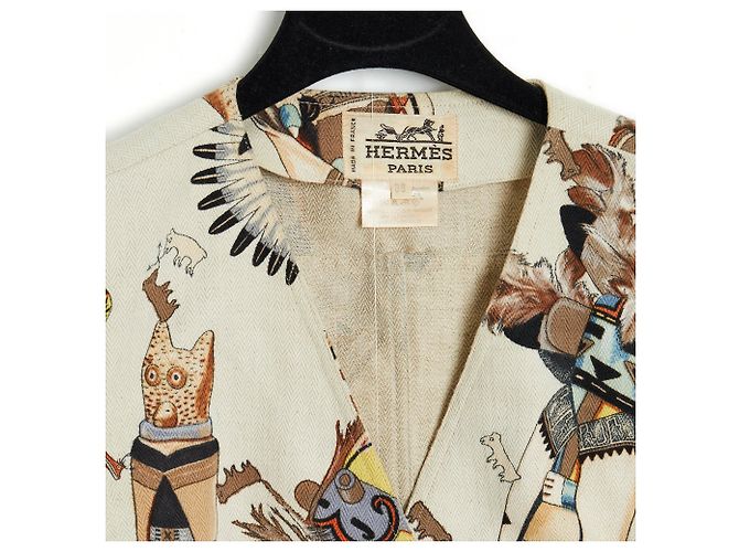 Hermès KACHINAS ON CANVAS FR36 Bege - vista 4