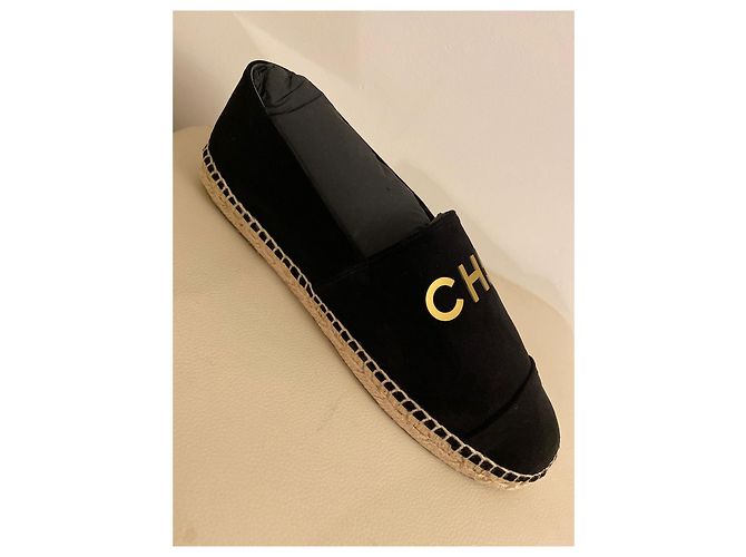 Cambon Chanel Espadrillas CHA NEL velluto nero - vista 2