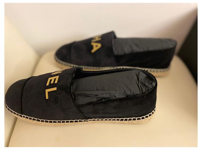 Cambon Chanel Espadrillas CHA NEL velluto nero - vista 6