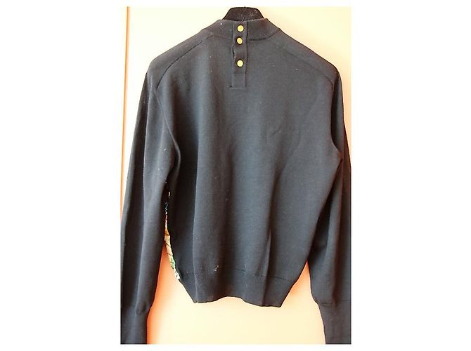 Suéter Hermès Brises de Mer seda e lã preto Multicor - vista 2