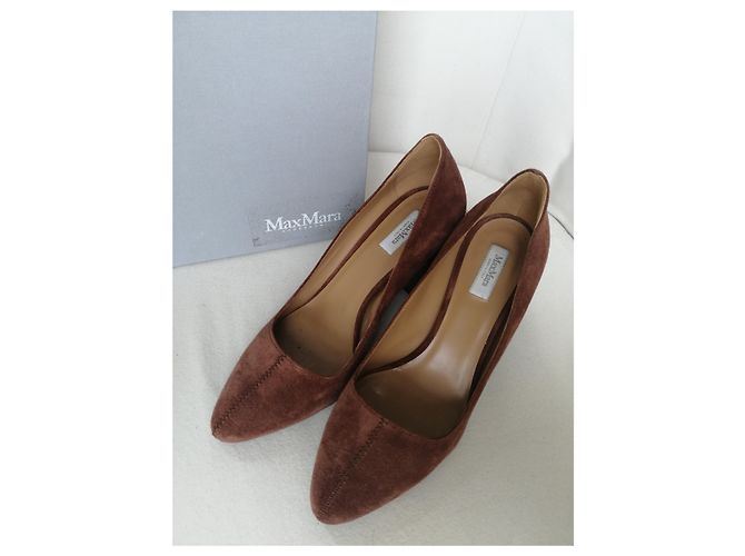 Décolleté Max Mara in scamosciato bronzo 38 - vista 2