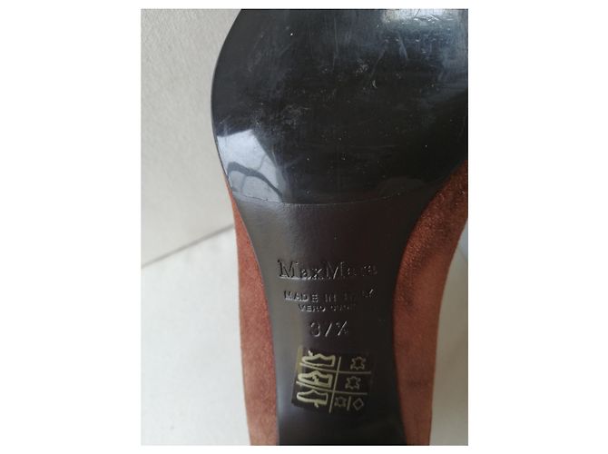 Décolleté Max Mara in scamosciato bronzo 38 - vista 5