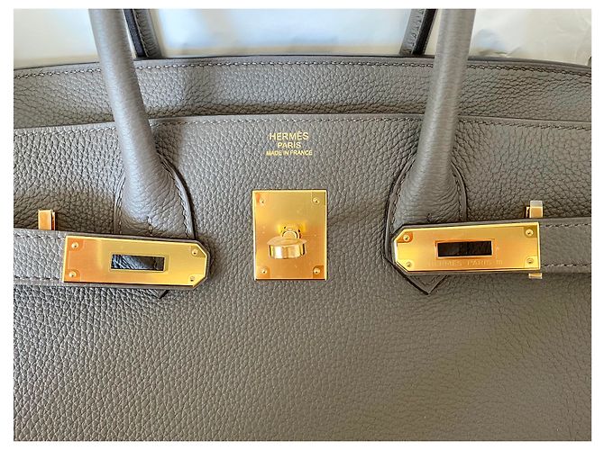 Hermès Birkin 30 Togo GHW Grigio antracite - vista 2
