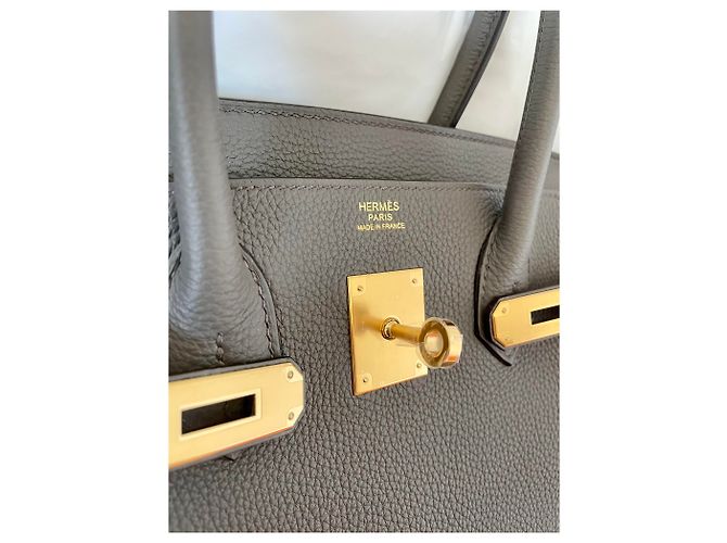 Hermès Birkin 30 Togo GHW Grigio antracite - vista 3