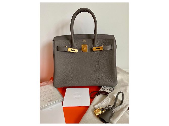 Hermès Birkin 30 Togo GHW Grigio antracite - vista 4