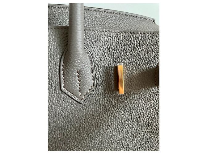Hermès Birkin 30 Togo GHW Grigio antracite - vista 6