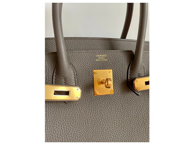 Hermès Birkin 30 Togo GHW Grigio antracite - vista 7