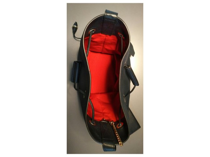 Le Huit Borsa a secchiello - l'otto di Lancel Blu navy - vista 5