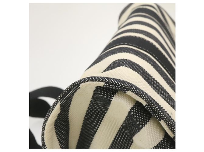 Hermès HERMES Cannes MM Borsa a mano Nero Bianco Canvas Auth yt070 - vista 10