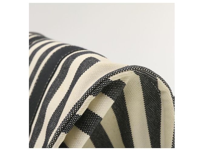 Hermès HERMES Cannes MM Borsa a mano Nero Bianco Canvas Auth yt070 - vista 11