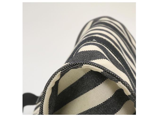 Hermès HERMES Cannes MM Borsa a mano Nero Bianco Canvas Auth yt070 - vista 12