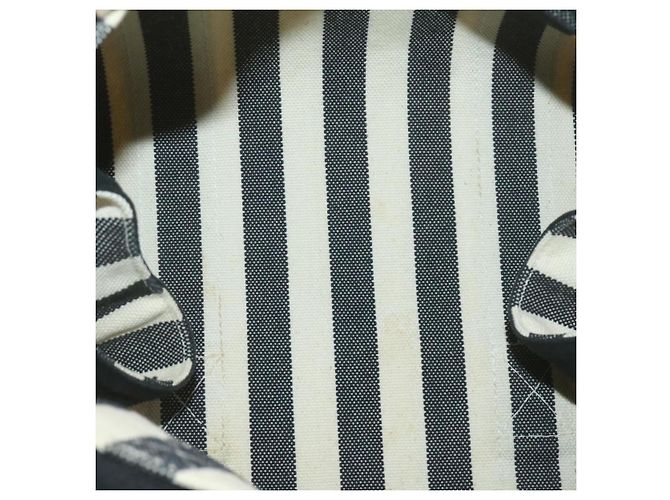 Hermès HERMES Cannes MM Borsa a mano Nero Bianco Canvas Auth yt070 - vista 15