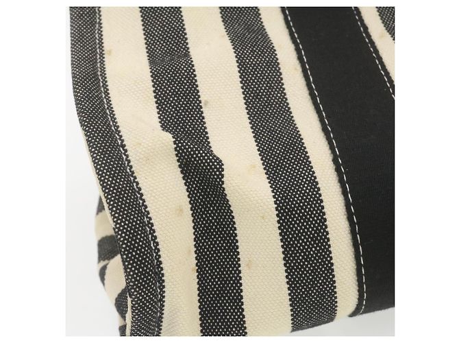 Hermès HERMES Cannes MM Borsa a mano Nero Bianco Canvas Auth yt070 - vista 4