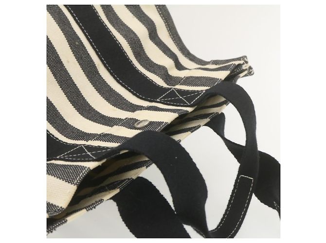 Hermès HERMES Cannes MM Borsa a mano Nero Bianco Canvas Auth yt070 - vista 7