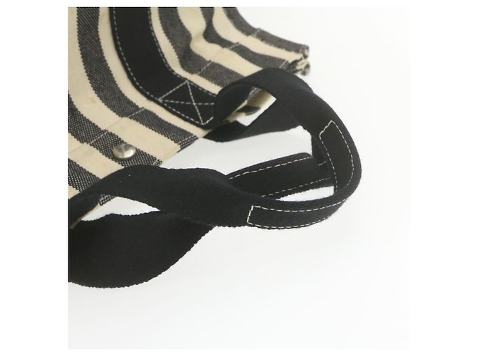 Hermès HERMES Cannes MM Borsa a mano Nero Bianco Canvas Auth yt070 - vista 8