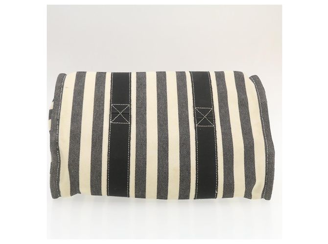 Hermès HERMES Cannes MM Borsa a mano Nero Bianco Canvas Auth yt070 - vista 9