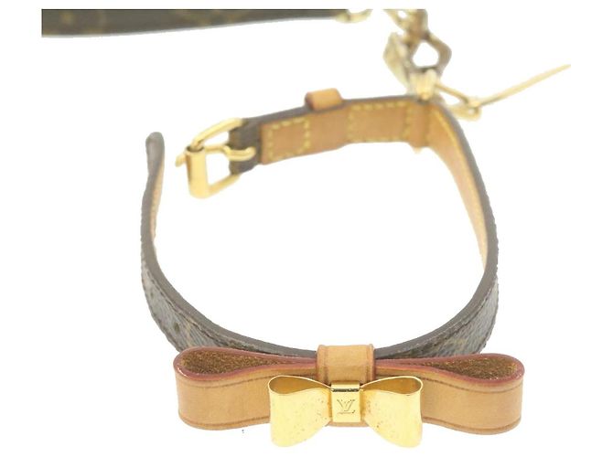 LOUIS VUITTON Monogram Leash Colier Baxter MM Dog Lead Collar Set LV Auth 20744 - view 2