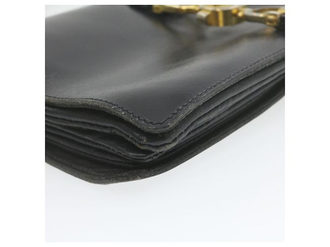 Céline CELINE Borsa a tracolla per carrozza con cavalli in pelle nera Aut1927 - vista 10
