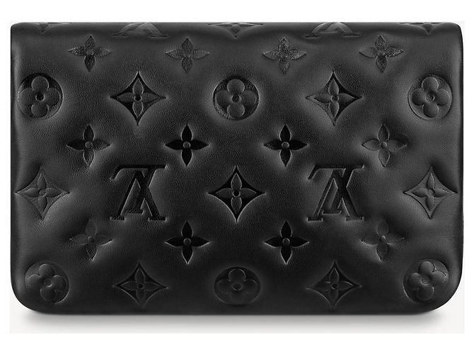 Louis Vuitton Pochette Coussin Nera in Pelle di Agnello Nero - vista 2