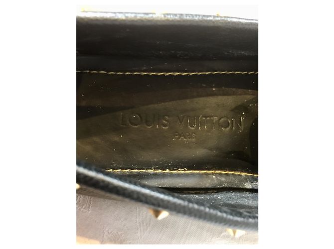 Mocassini Monte Carlo con borchie Louis Vuitton Nero Gold hardware - vista 7