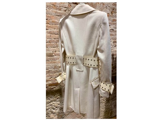 Vintage wool coat from Versace Cream - view 6