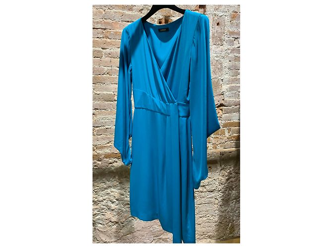 Gianni Versace Kleid aus Seide Türkis - Ansicht 2