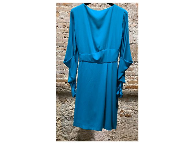 Gianni Versace Kleid aus Seide Türkis - Ansicht 5