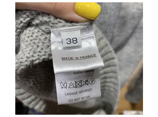 Pull chaud en maille Balmain Gris - vue 4