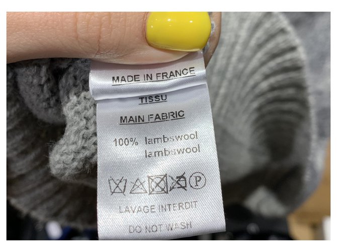 Pull chaud en maille Balmain Gris - vue 5