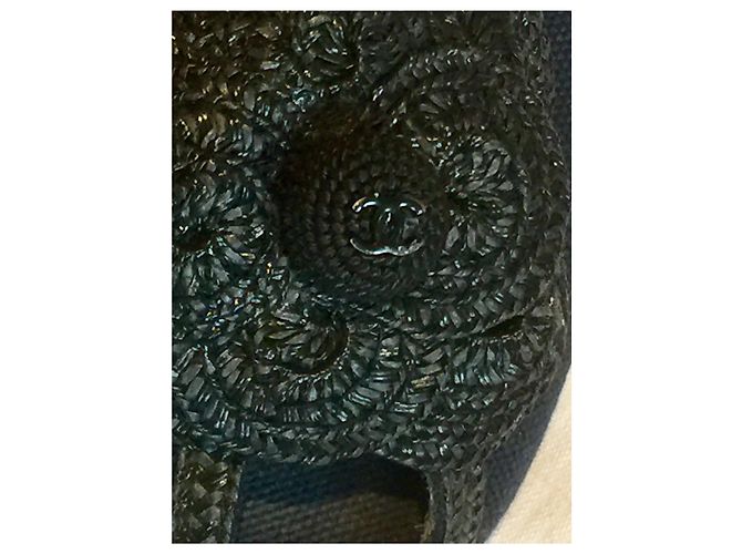 Sabot vintage Chanel blu navy Nero - vista 11