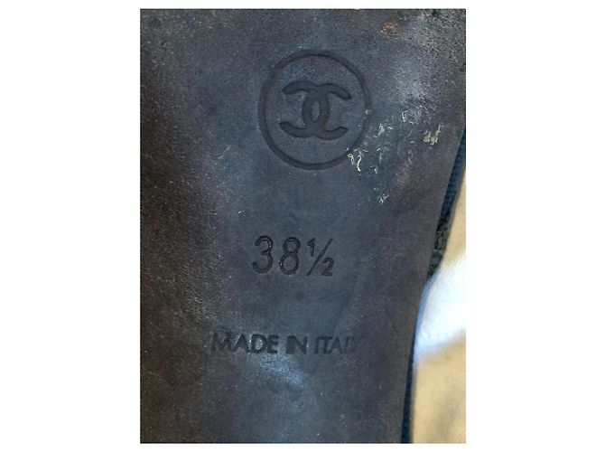 Sabot vintage Chanel blu navy Nero - vista 9