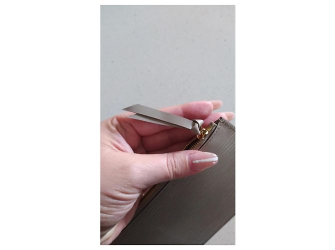 Pochette Félicie Louis Vuitton Felicie Geldbörse Epi Leder Galet Grey Grau - Ansicht 5