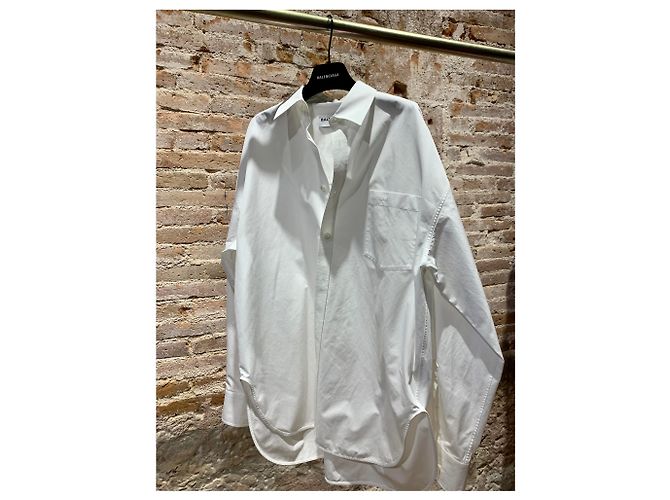 Balenciaga Oversized Basic Shirt Weiß Baumwolle - Ansicht 2