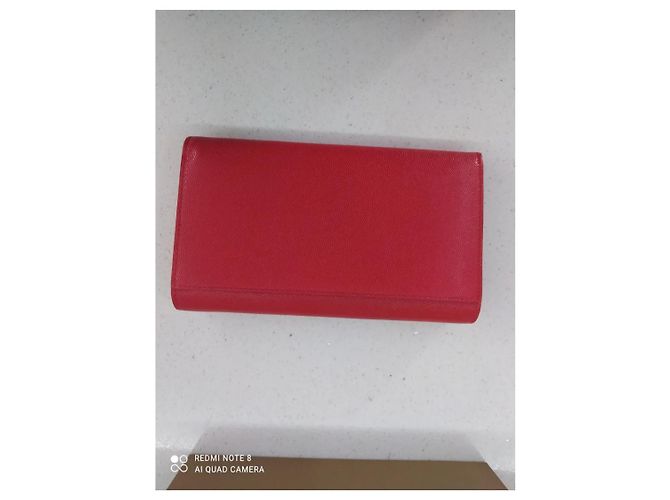 Burberry Monogram Leather Wallet on a Chain Red - view 2