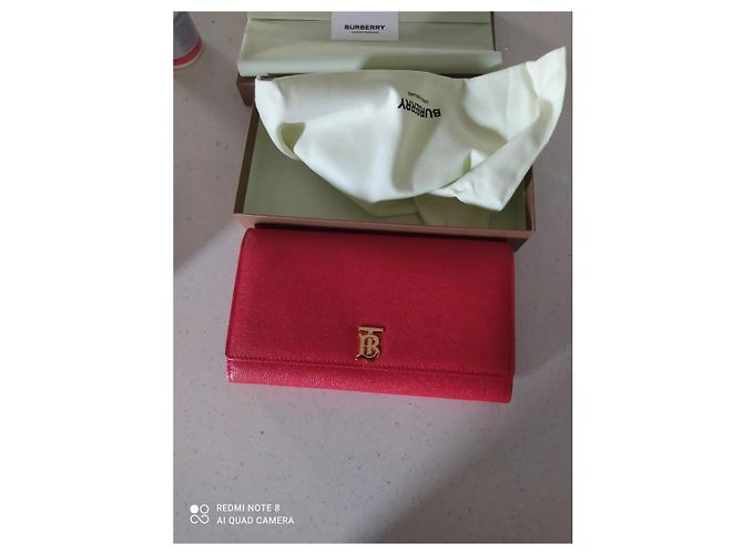 Burberry Monogram Leather Wallet on a Chain Red - view 4