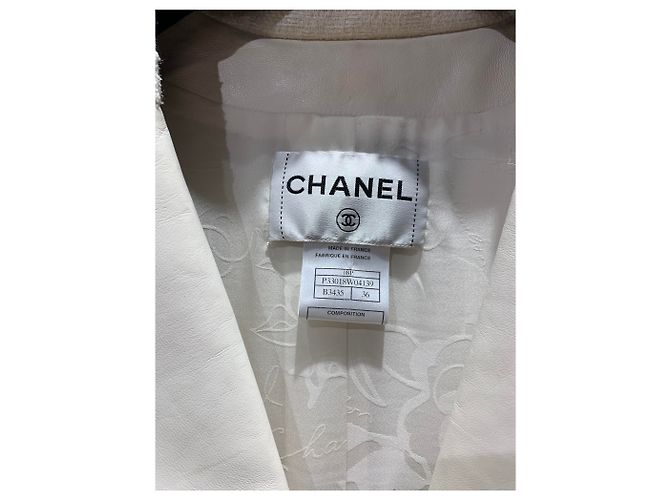 Chanel Gabardina de piel de cordero crema Crudo - vista 2